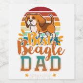 beagle dad engelse beagle hond papa ver hondenlief wijn etiket (Enkel label)