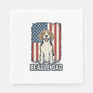 Beagle Dad Patriotic Vintage Engraving Dog Design_ Servet