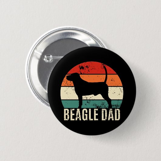 Beagle Dad Ronde Button 5,7 Cm (Voorkant /achterkant)