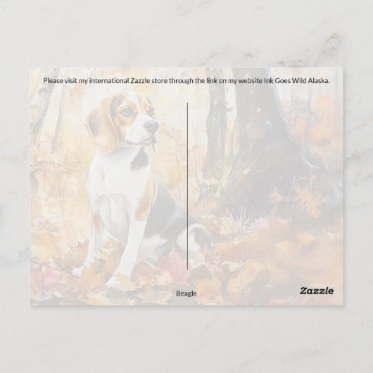 Beagle d'automne - Carte postale (Dos)