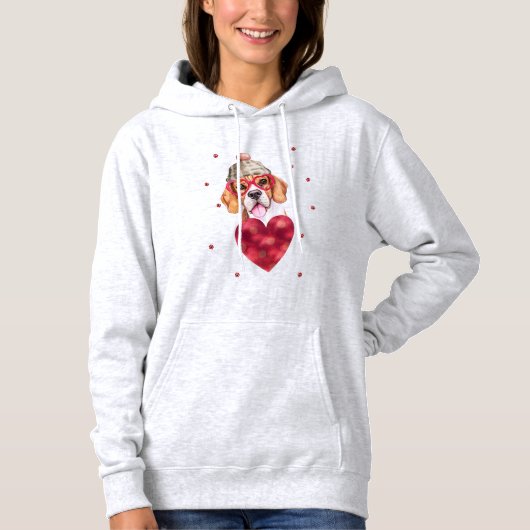 Beagle de cadeau de la Saint Valentin Sweat - shir (Devant)