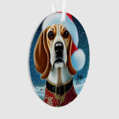Beagle de Noël, Père Noël Dog Orament (devant)