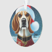 Beagle de Noël, Père Noël Dog Orament (devant)