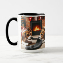 Beagle Delen Kerst Koffie Mok Cup