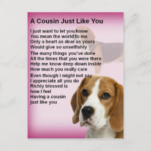 Beagle Design Cousin Poem Briefkaart