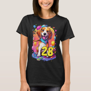 Beagle Dog 28e verjaardag Themafeest 28 jaar oud T-shirt
