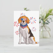 beagle dog american usa vlag man beagle kaart (Staand voorkant)