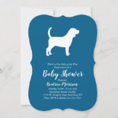 Beagle Dog Baby shower Blue Boy Kaart (Voorkant)