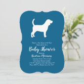Beagle Dog Baby shower Blue Boy Kaart (Staand voorkant)