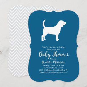 Beagle Dog Baby shower Blue Boy Kaart