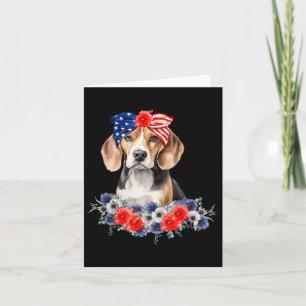 Beagle Dog Bandana Amerikaanse vlag 4 juli Kaart