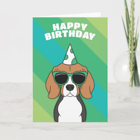 Beagle Dog Birthday Kaart (Voorkant)