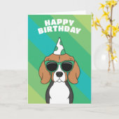 Beagle Dog Birthday Kaart (Gele Bloem)