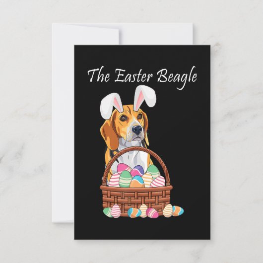 Beagle Dog Bunny Rabbit Ears Beagle Easter RSVP Kaartje (Voorkant)