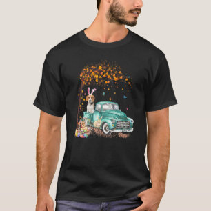 Beagle Dog Bunny Truck Hippie Hunt Egg Easte T-shirt