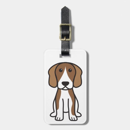 Beagle Dog Cartoon Bagagelabel (Voorkant verticaal)