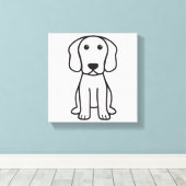 Beagle Dog Cartoon Canvas Afdruk (Insitu (Houten vloer))