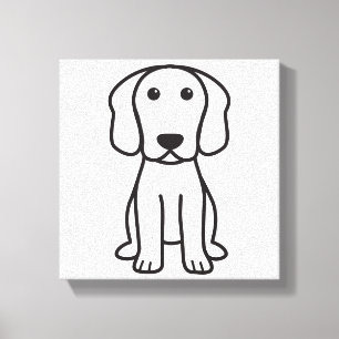 Beagle Dog Cartoon Canvas Afdruk