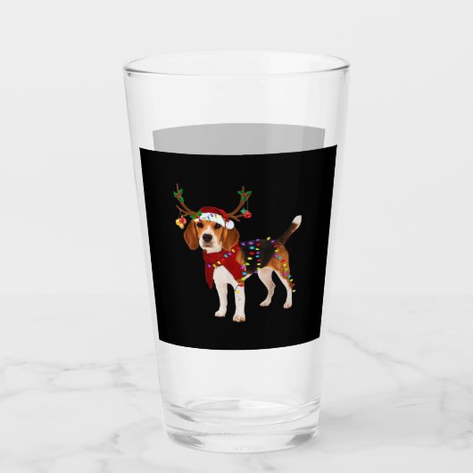 beagle dog christmas Classic T-Shirt Glas (Voorkant)