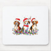 Beagle Dog Christmas Lights Cute Pet Matching Fami Muismat (Voorkant)
