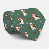 Beagle dog Christmas Pattern Stropdas (Opgerold)