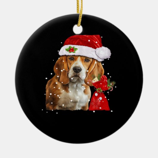 Beagle Dog Christmas T Shirt Christmas Dog Essenti Keramisch Ornament (Voorkant)
