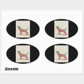 Beagle Dog Cuties Ovale Sticker (Vel)