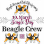 Beagle Dog Dag Postzegels Sticker (Voorkant)