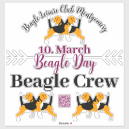 Beagle Dog Dag Postzegels Sticker