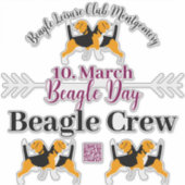 Beagle Dog Day Mailing  Sticker (Voorkant)