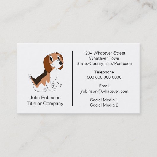 Beagle Dog Design Boarding Kennels Visitekaartje (Voorkant)