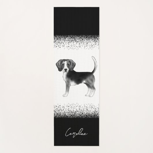Beagle Dog Design in zwart-wit met tekst Yogamat (Voorkant)