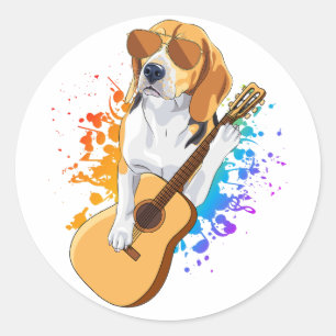 Beagle Dog die zonnebrillen draagt Ronde Sticker