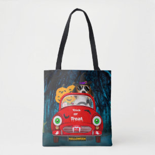Beagle Dog Driving Car Scary Halloween Draagtas