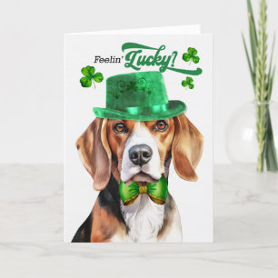Beagle Dog Feelin' Lucky St Patrick's Day Feestdagen Kaart