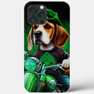 Beagle Dog fiets St. Patrick's Day iPhone 13 Pro Max Hoesje