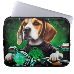 Beagle Dog fiets St. Patrick's Day Laptop Sleeve