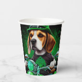 Beagle Dog fiets St. Patrick's Day Papieren Bekers (Achterkant)
