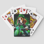 Beagle Dog fiets St. Patrick's Day Pokerkaarten (Achterkant)