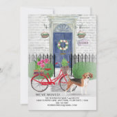 Beagle Dog Fietsdeur Nieuw Huis Aankondiging (Voorkant)