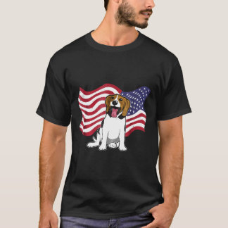 Beagle Dog Flag America Beagle Dog T-shirt