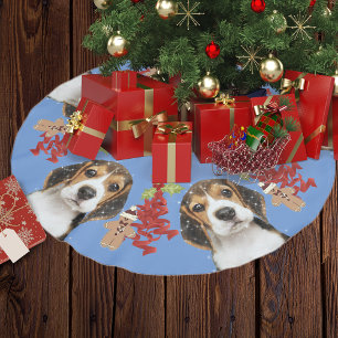 Beagle Dog Fun Festiviteiten Kerstmis   Blauw Kerstboom Rok