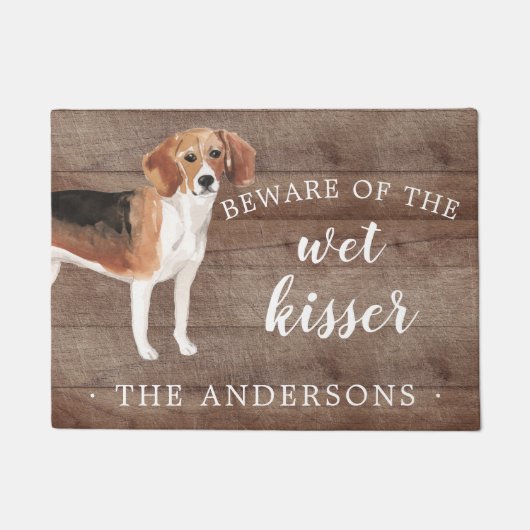 Beagle Dog Gepersonaliseerde Deurmat (Voorkant)
