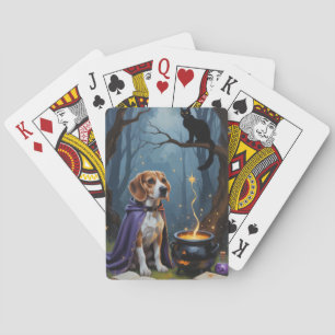 Beagle Dog grillige Halloween schilderij Pokerkaarten