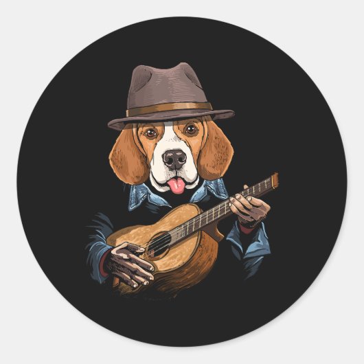 Beagle Dog Guyar Pet Beagle Hondenliefhebber Gui Ronde Sticker (Voorkant)