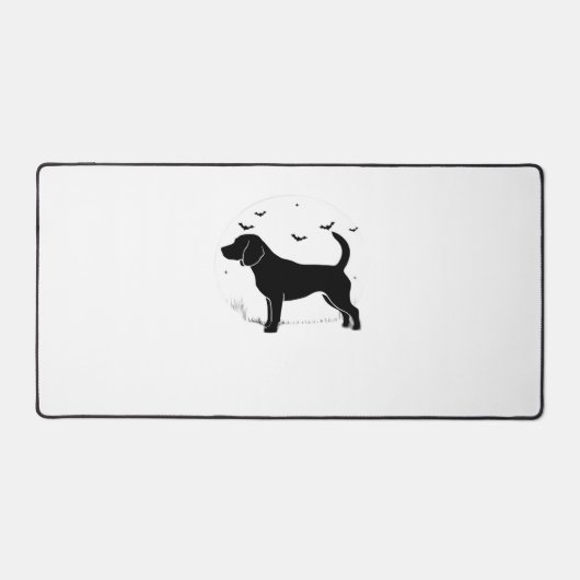 Beagle Dog - Halloween Moon Silhouette Oversized T Bureaumat (Voorkant)