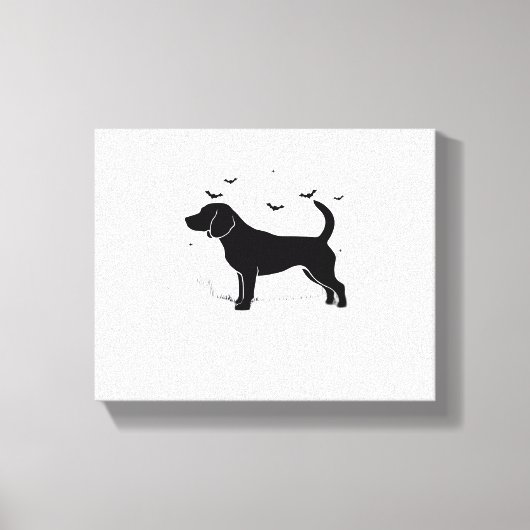 Beagle Dog - Halloween Moon Silhouette Oversized T Canvas Afdruk (Voorkant)