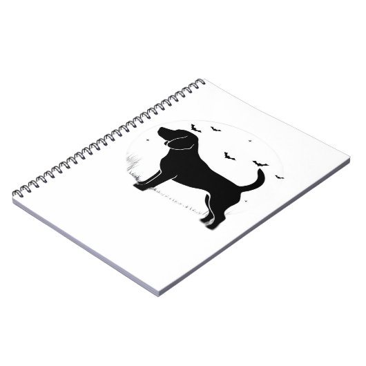 Beagle Dog - Halloween Moon Silhouette Oversized T Notitieboek (Linkerzijde)