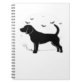 Beagle Dog - Halloween Moon Silhouette Oversized T Notitieboek (Voorkant)