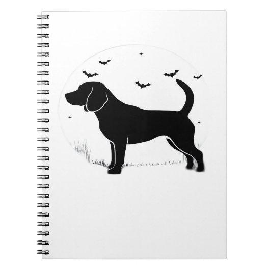 Beagle Dog - Halloween Moon Silhouette Oversized T Notitieboek (Voorkant)